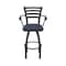 Holland Bar Stool Co Jackie with Arms 30 in. Swivel Bar Stool with Black Wrinkle Finish and Graph Anchor Seat 415 - alternate 6